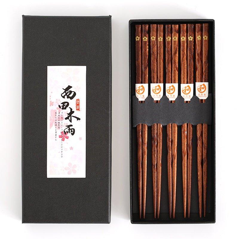 Golden Sakura Wooden Chopstick Set