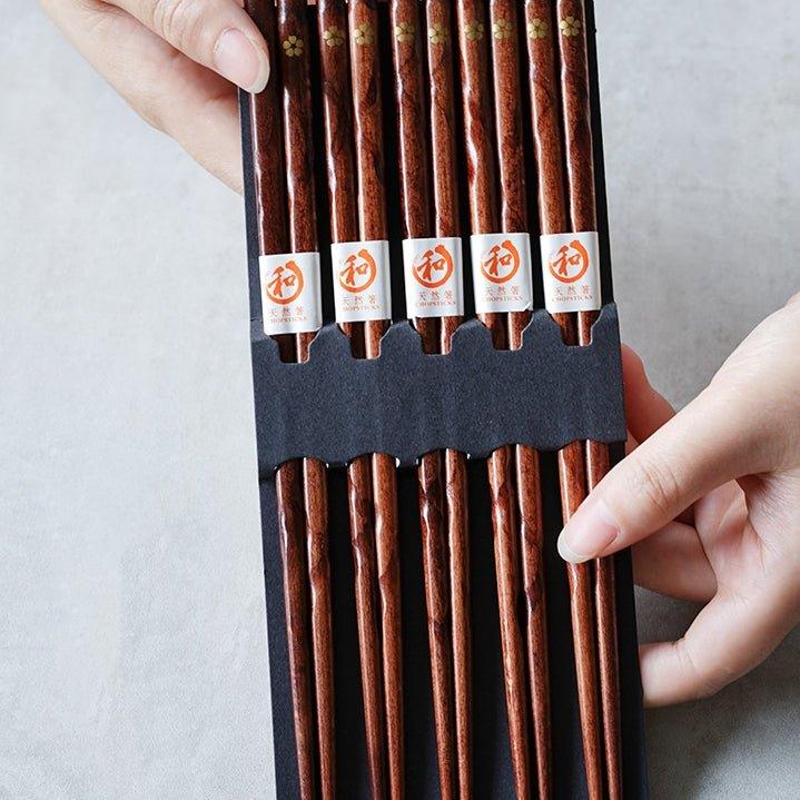 Golden Sakura Wooden Chopstick Set