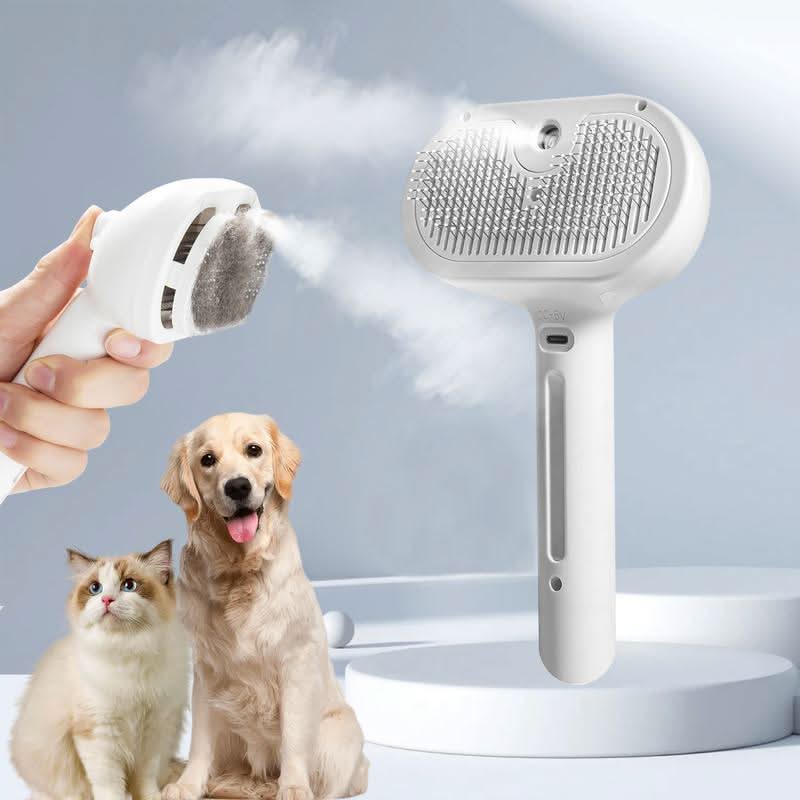 Pet Brush with Massage Effect and Easy-Clean Button