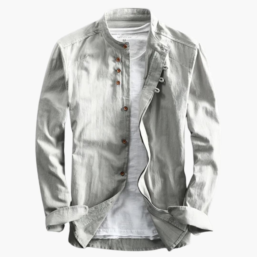 Men's Stand Collar Shirt | Long Sleeve