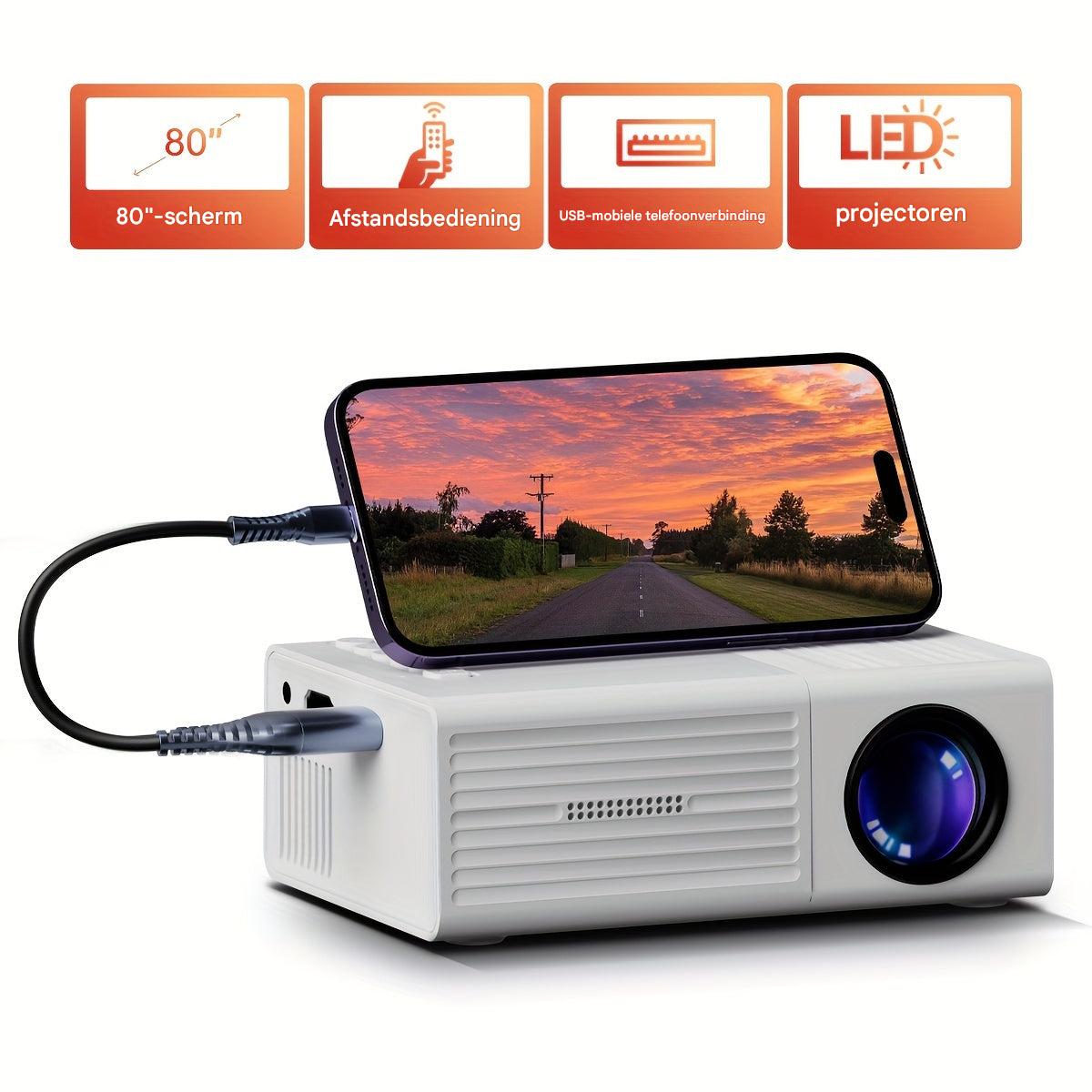Mini Projector | 3000 Lumen | Portable & Energy Efficient | HDMI & USB Compatible