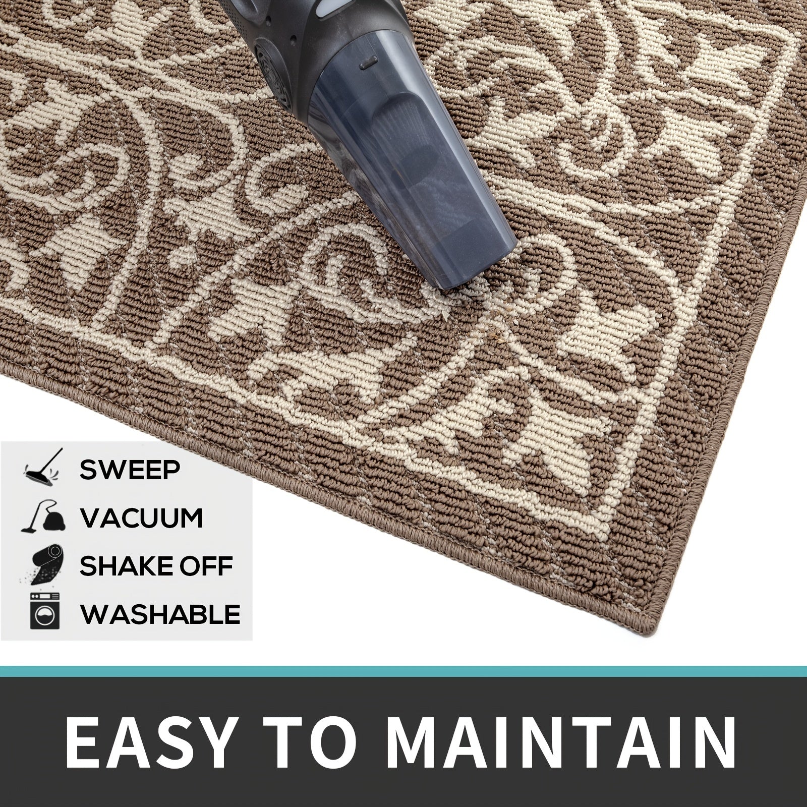 Low Profile Indoor Mat Entryway Rug Non-Slip - 1 Piece