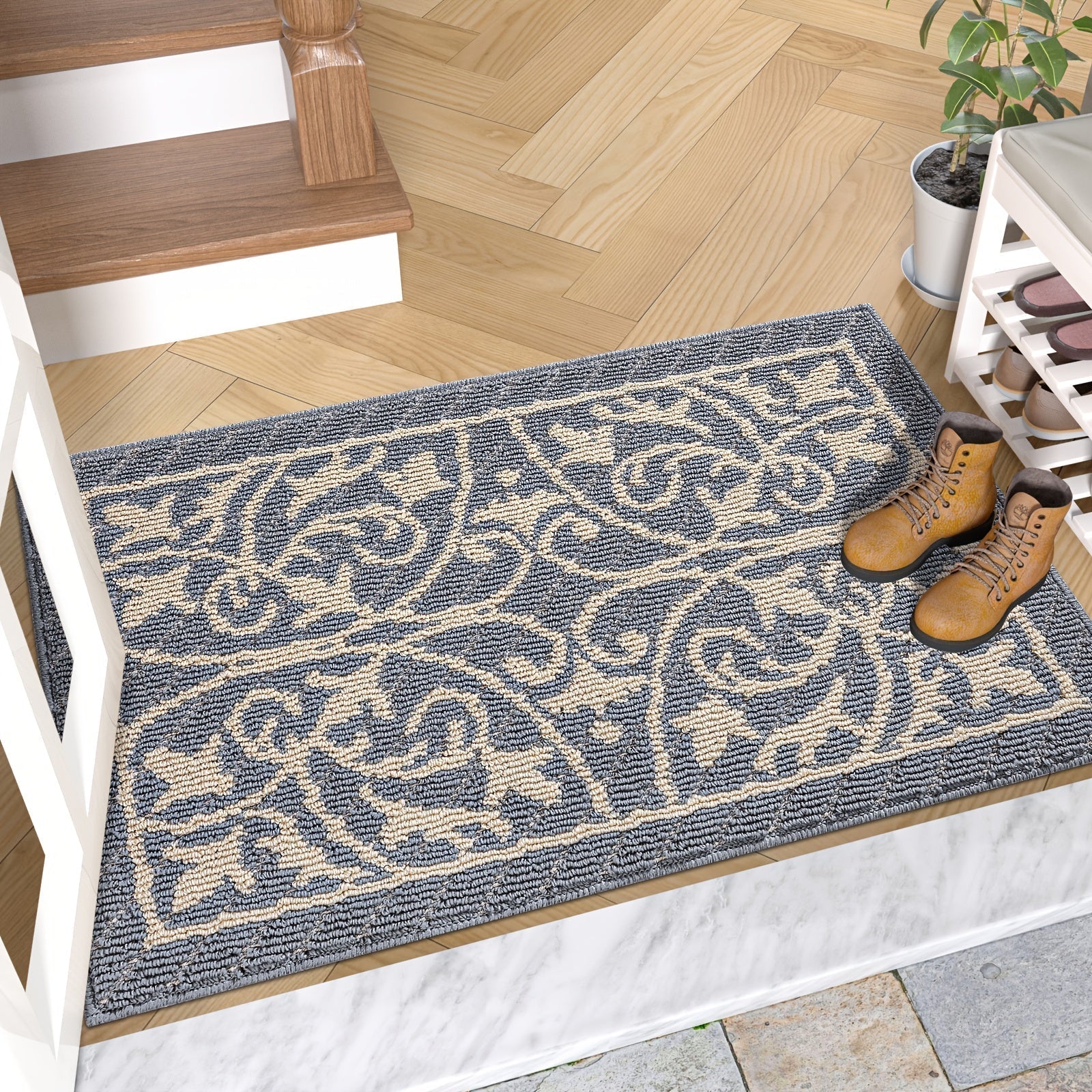 Low Profile Indoor Mat Entryway Rug Non-Slip - 1 Piece