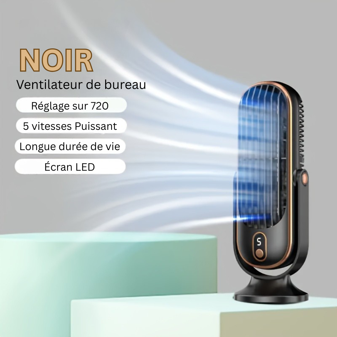 Premium Cooling Fan | Dual Motor, 720° Rotation, USB Rechargeable & Ultra Quiet for Ultimate Comfort Anywhere