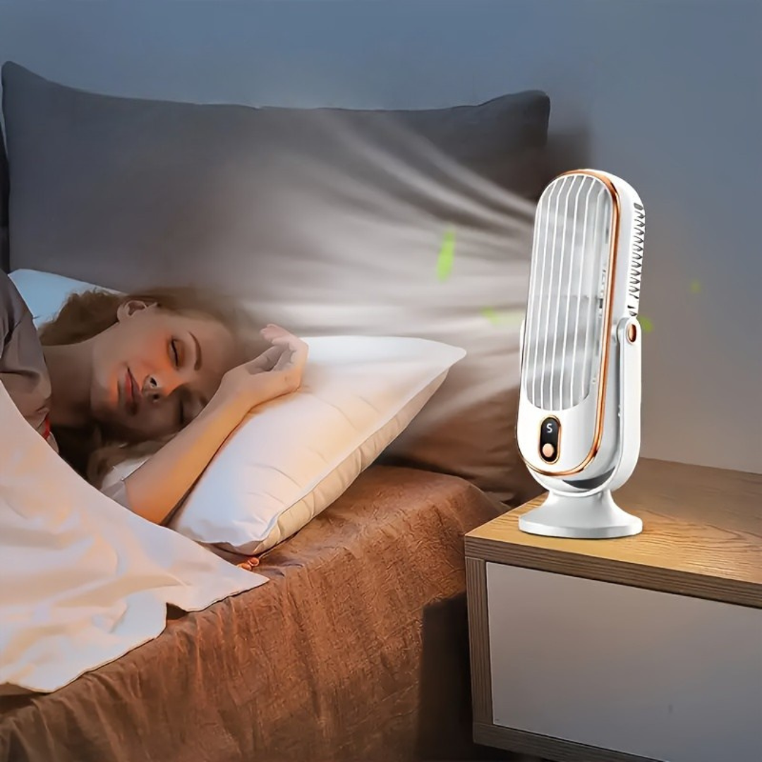 Premium Cooling Fan | Dual Motor, 720° Rotation, USB Rechargeable & Ultra Quiet for Ultimate Comfort Anywhere