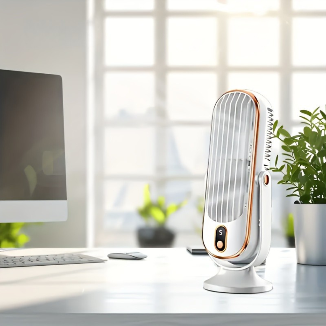 Premium Cooling Fan | Dual Motor, 720° Rotation, USB Rechargeable & Ultra Quiet for Ultimate Comfort Anywhere