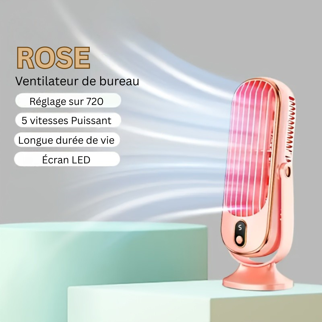 Premium Cooling Fan | Dual Motor, 720° Rotation, USB Rechargeable & Ultra Quiet for Ultimate Comfort Anywhere