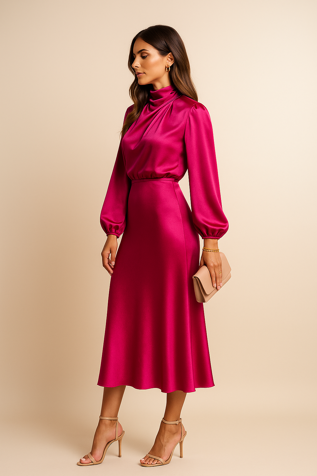Party High Waist Dress | Midi