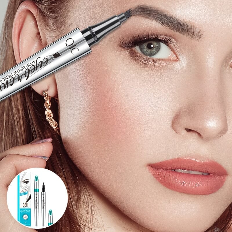 Waterproof Microblading Eyebrow Pencil with 4-Tip Design