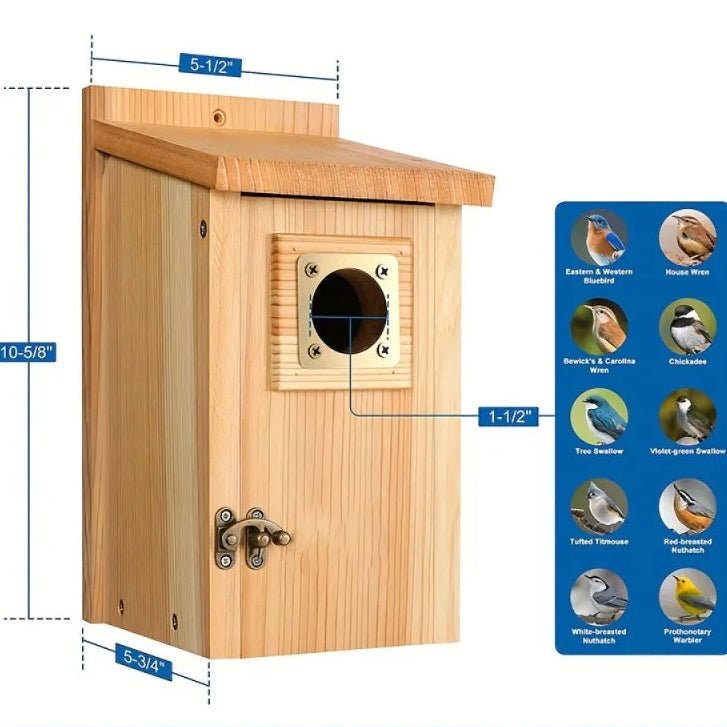 Wood Nesting House for Blue Jays, Swallows, and Small Birds