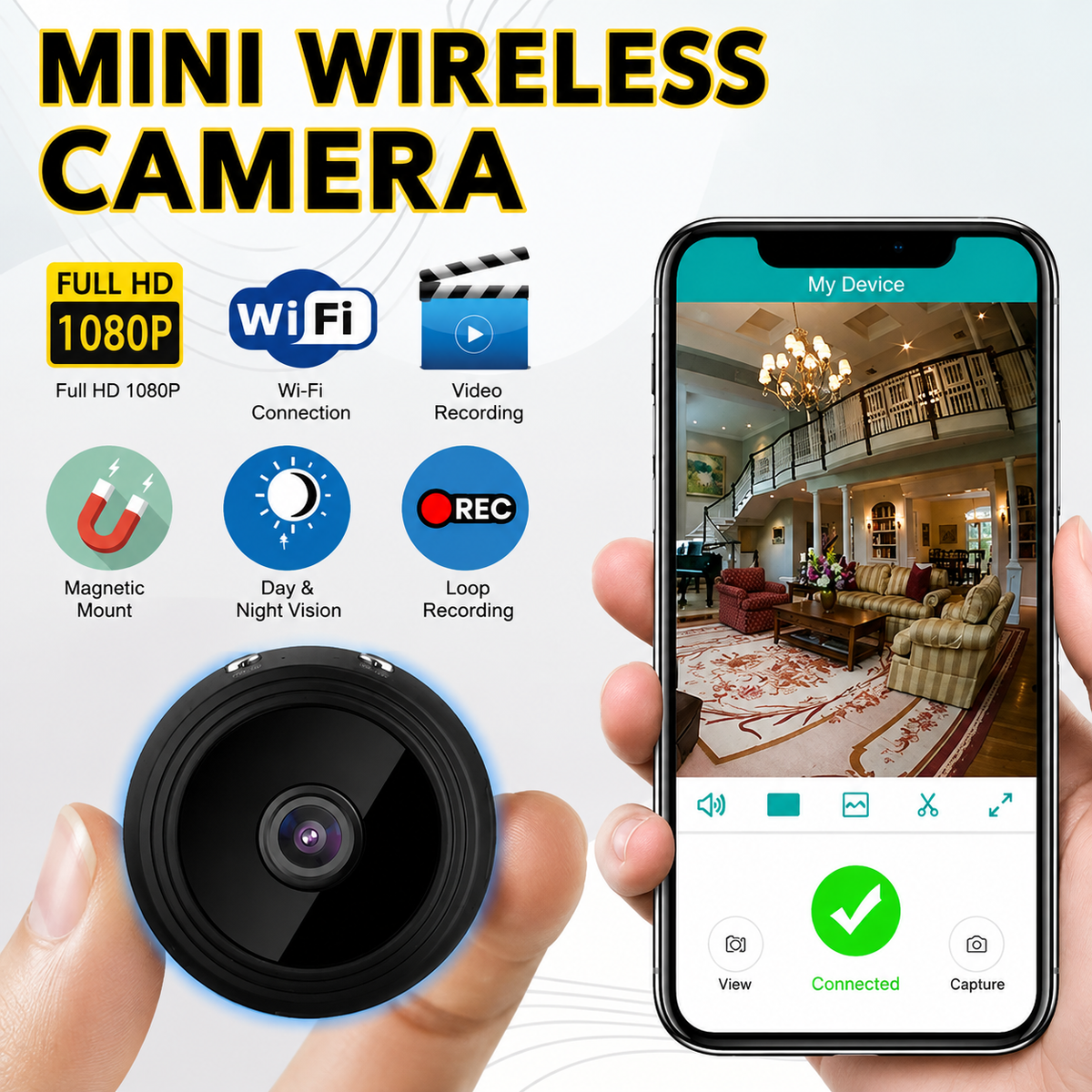 WLAN Indoor Camera | Night Vision & Motion Detection