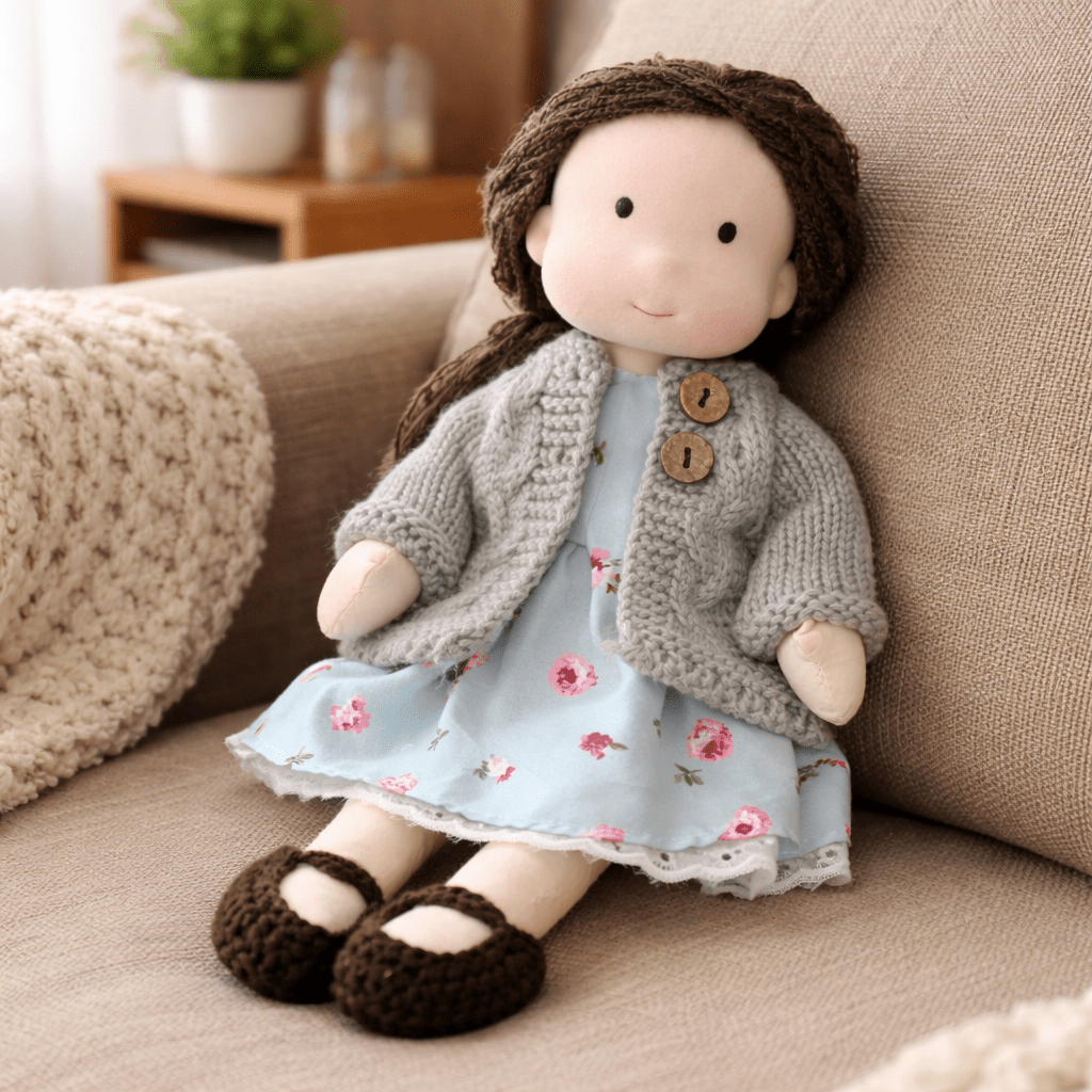 Handmade Waldorf Doll Crafted from Cotton for Creative Play