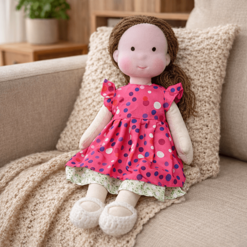 Handmade Waldorf Doll Crafted from Cotton for Creative Play