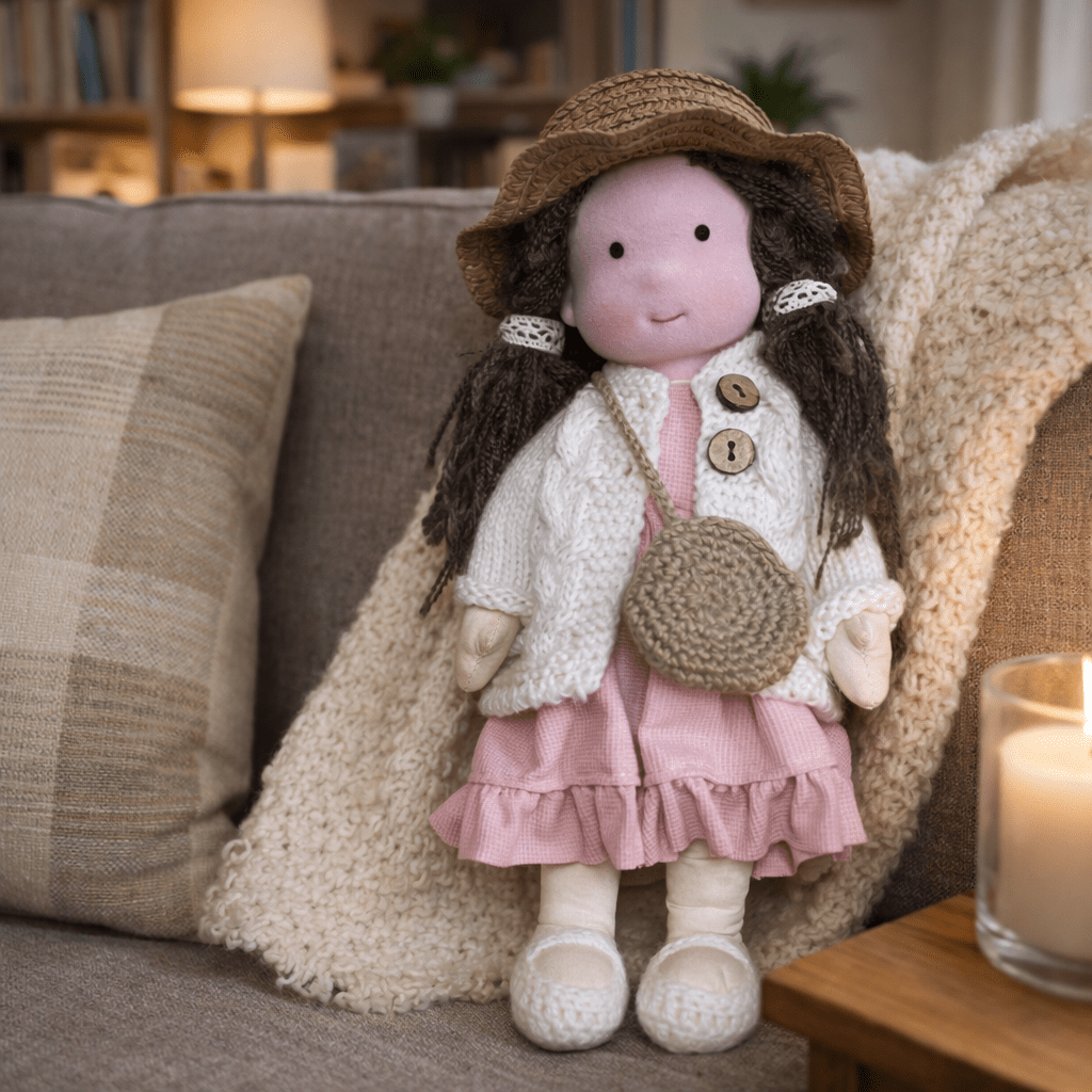 Handmade Waldorf Doll Crafted from Cotton for Creative Play