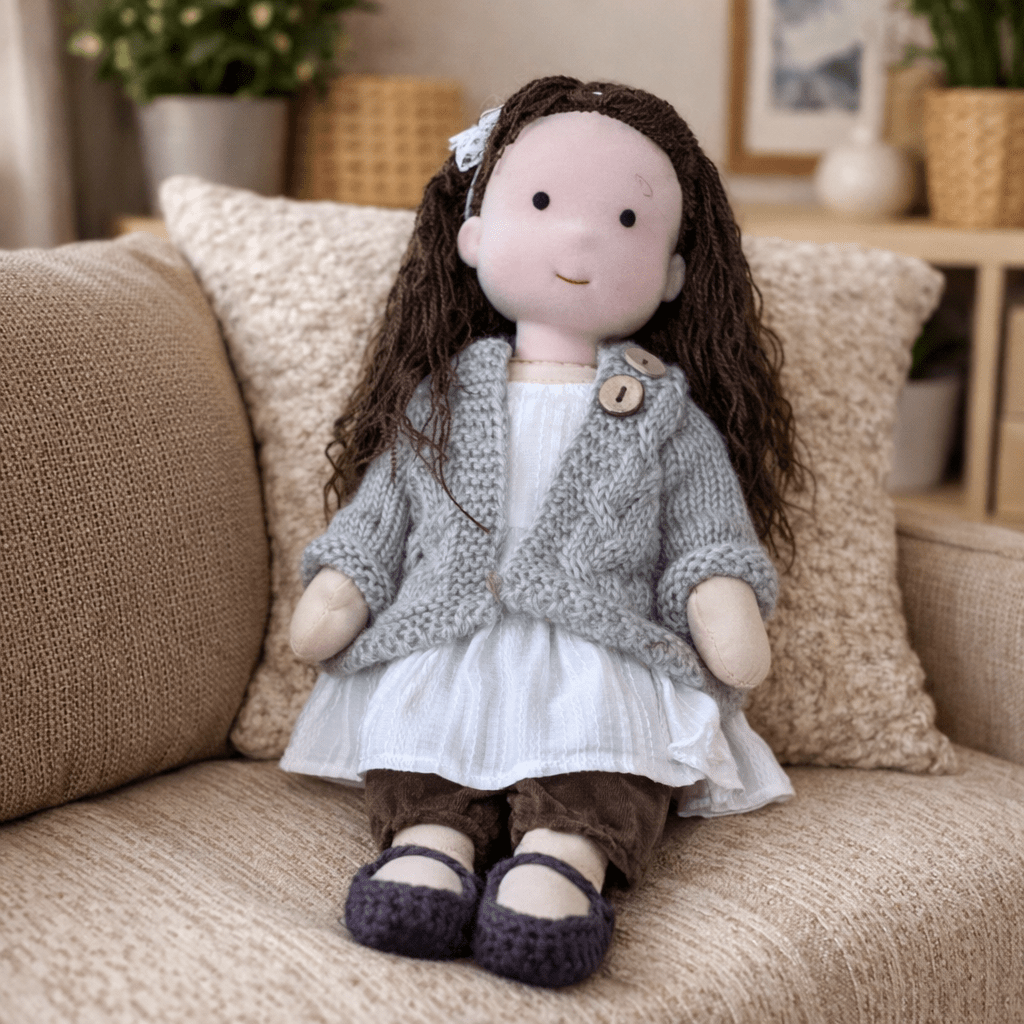 Handmade Waldorf Doll Crafted from Cotton for Creative Play