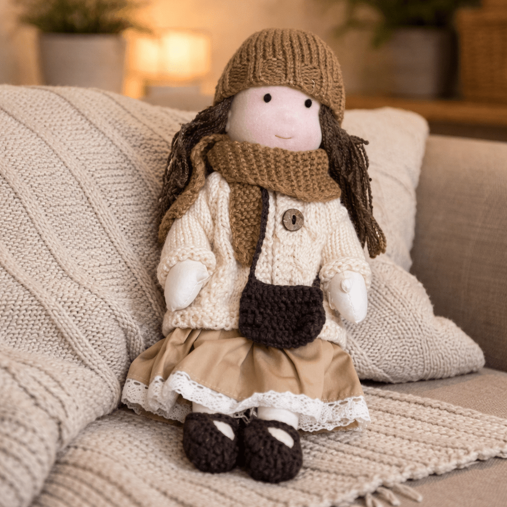 Handmade Waldorf Doll Crafted from Cotton for Creative Play