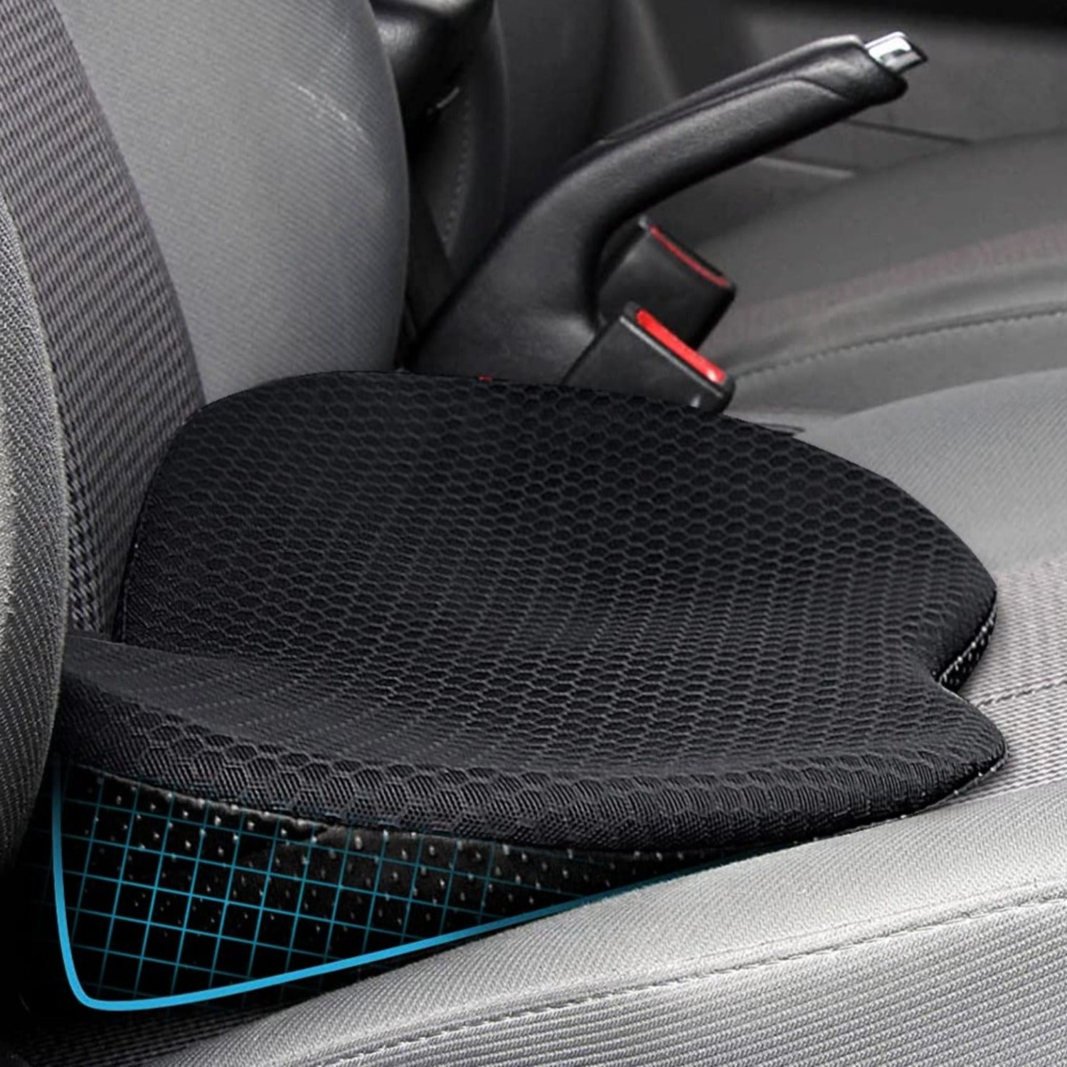 Premium Auto Seat Cushion with Integrated Lumbar Support Pad