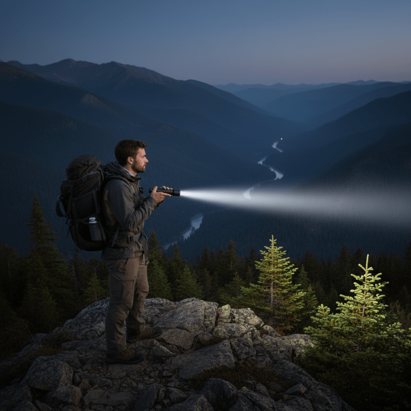 Powerful LED Flashlight with 100,000 Lumens, USB Charging & Waterproof Zoom Design
