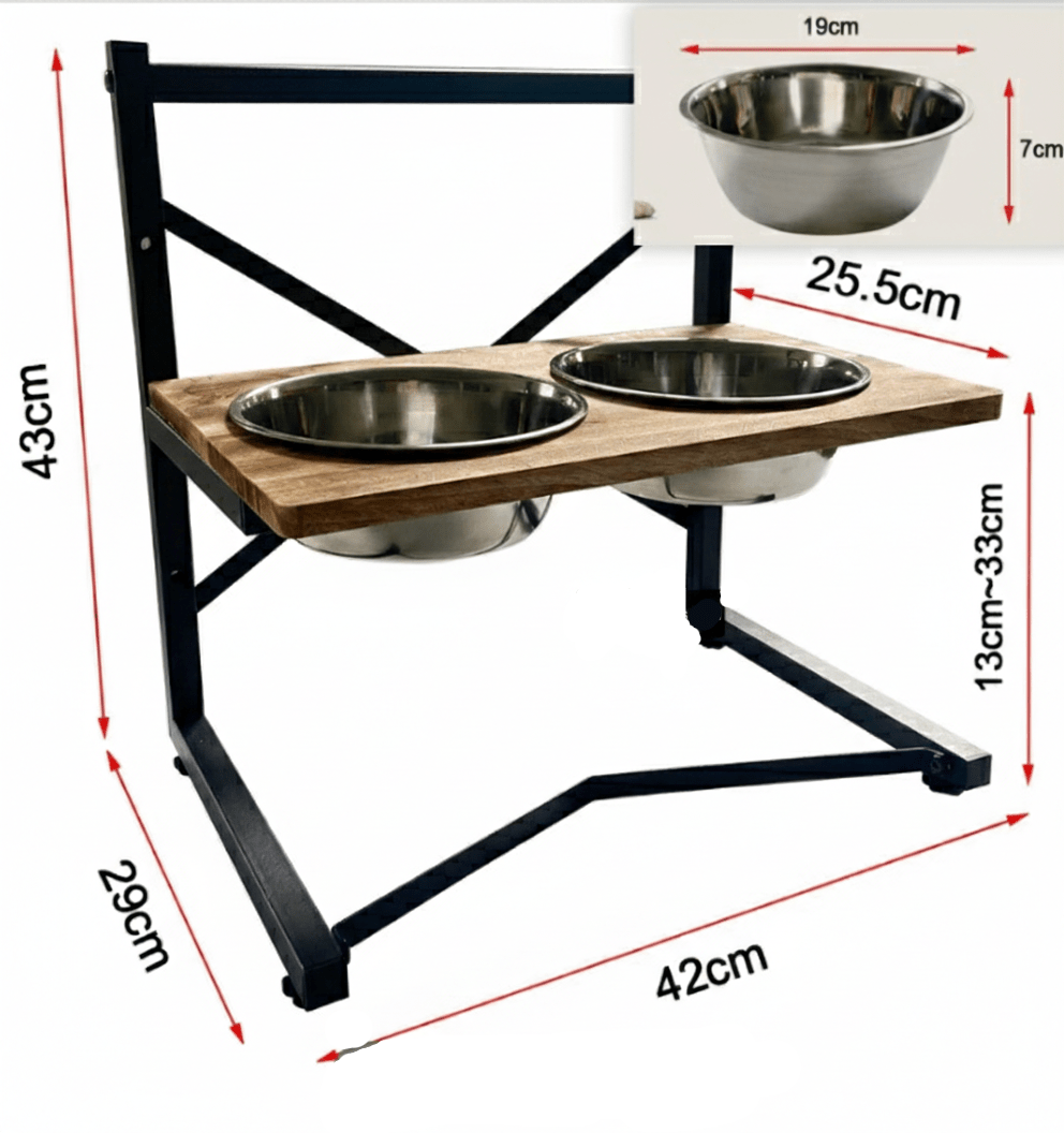 Ergonomic Feeding Station for Dogs with Stainless Steel Bowls