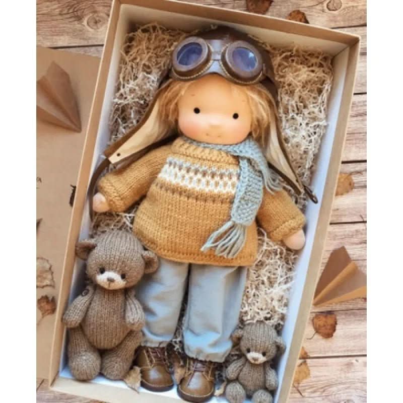 Handmade Waldorf Cotton Doll for Soft, Natural, and Imaginative Play with Timeless Minimalist Charm