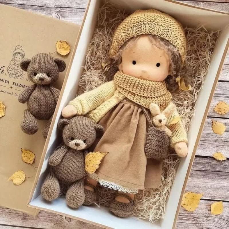 Handmade Waldorf Cotton Doll for Soft, Natural, and Imaginative Play with Timeless Minimalist Charm