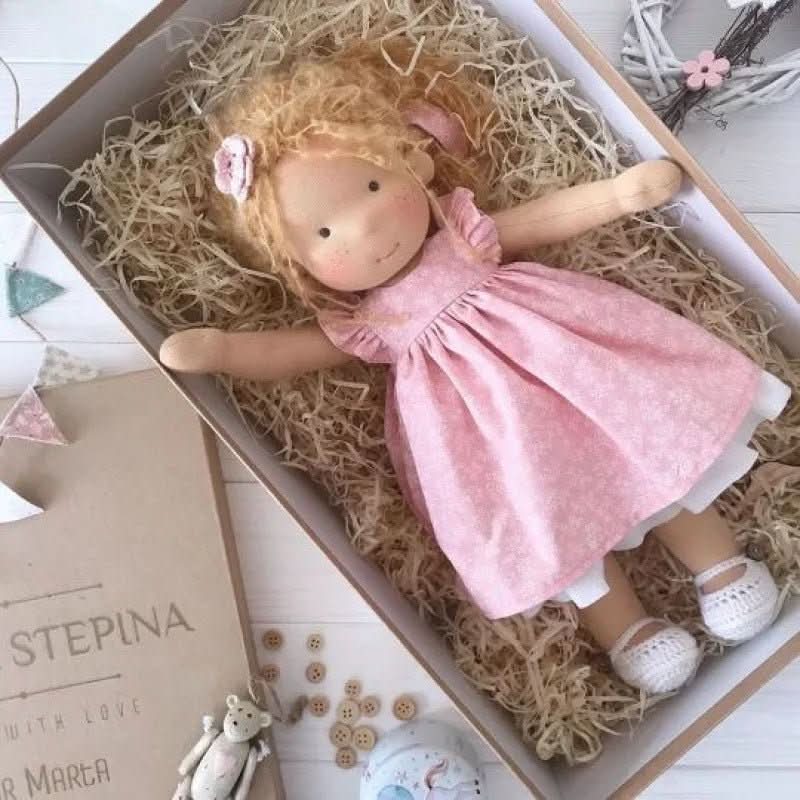 Handmade Waldorf Cotton Doll for Soft, Natural, and Imaginative Play with Timeless Minimalist Charm