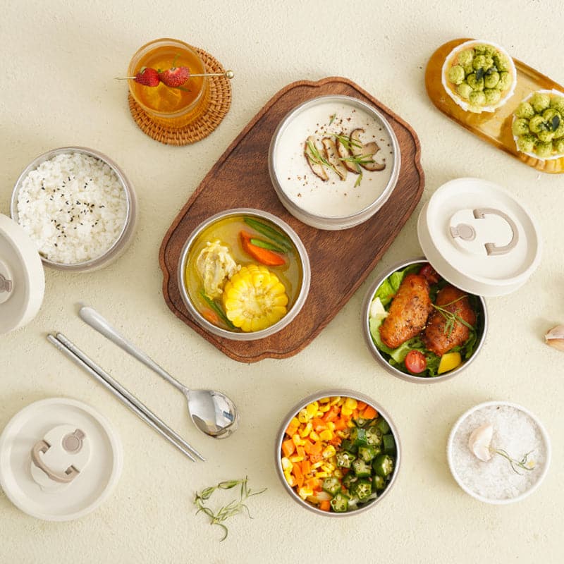 Double-Walled Insulated Lunch Box for Keeping Meals Warm