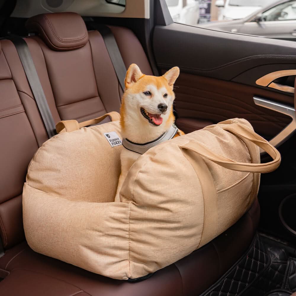 Dog Seat Bed with Safety Belt & Non-Slip Bottom for Comfortable Rides