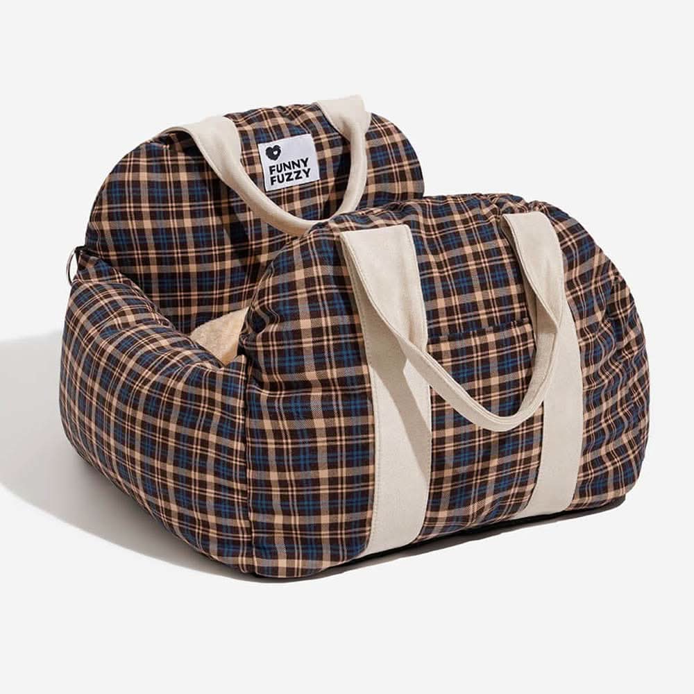 Dog Seat Bed with Safety Belt & Non-Slip Bottom for Comfortable Rides