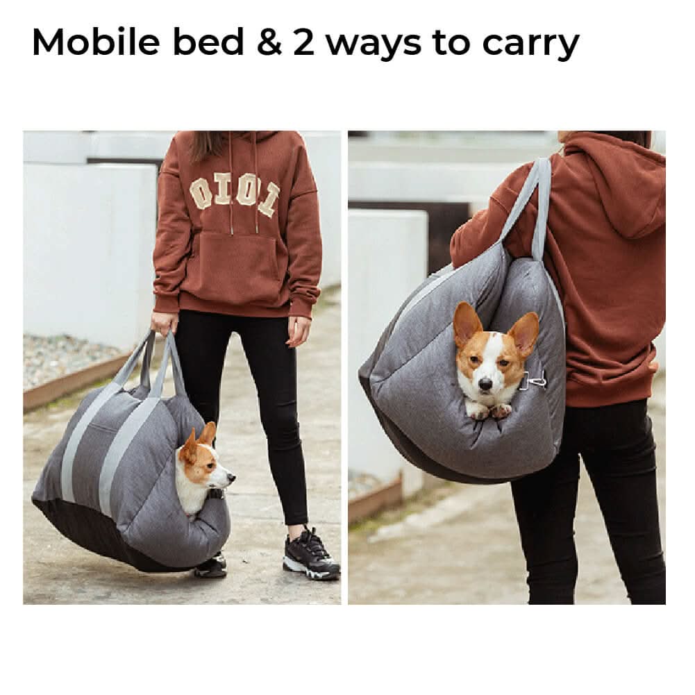 Dog Seat Bed with Safety Belt & Non-Slip Bottom for Comfortable Rides