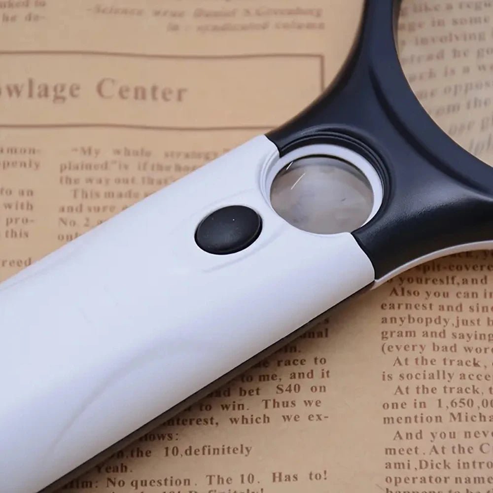 45x Handheld Magnifying Glass with LED Light for Precise Reading and Detailed Inspection