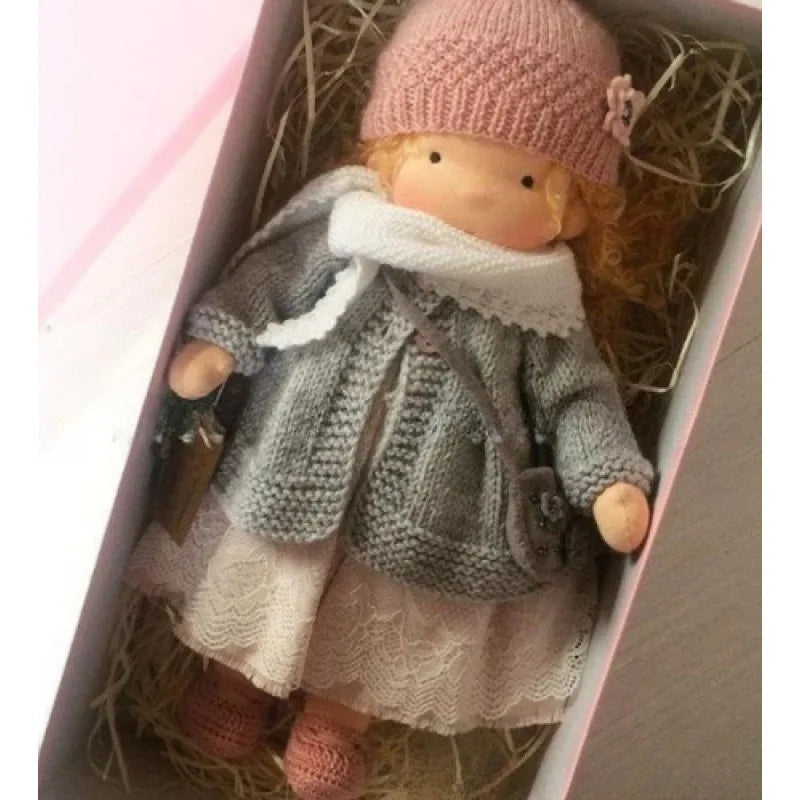 Handcrafted Waldorf Plush Doll – Soft Cotton Toy with Fabric Box | Cute & Cuddly | Perfect for Children's Birthdays & Imaginative Play