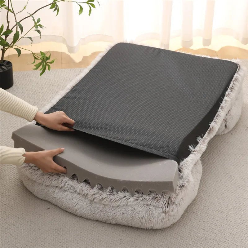 Memory Foam Dog Bed with Plush Side Supports
