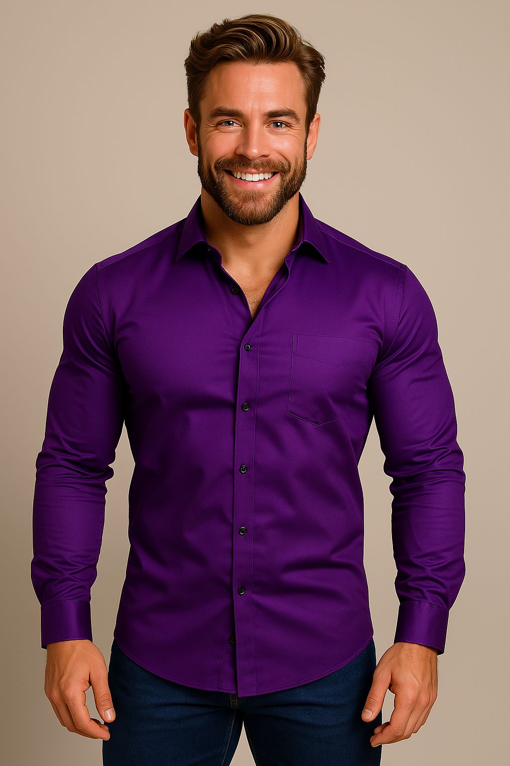Men's Smart Casual Button-Down Shirt | Long Sleeve