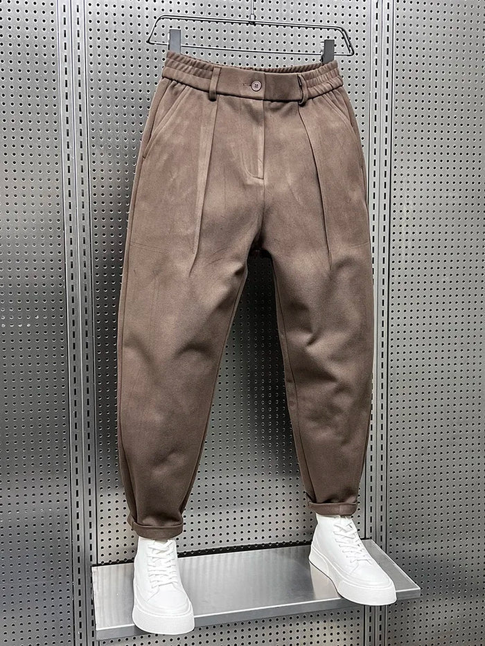 Men's Elegant Melange Trousers | Long