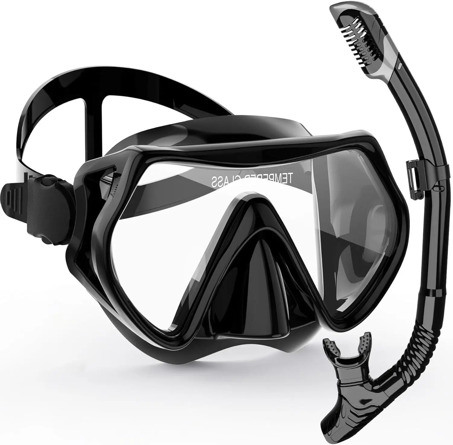Adult Snorkel Mask Set | Anti-Fog & Shock Resistant | Silicone Edge & Dry Snorkel | 180° Field of View