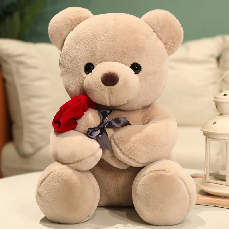 Love Hug Teddy Bear with Rose