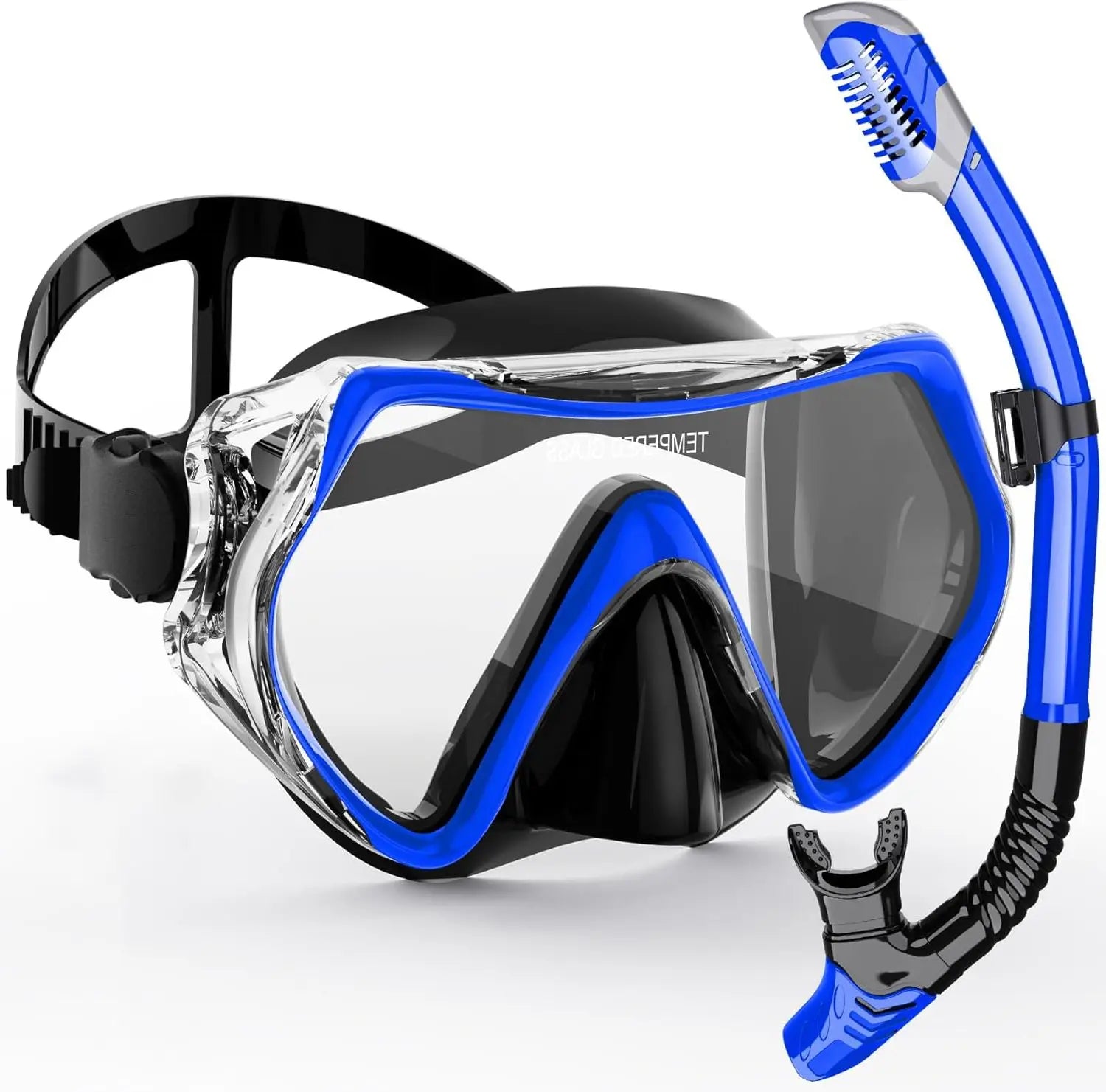 Adult Snorkel Mask Set | Anti-Fog & Shock Resistant | Silicone Edge & Dry Snorkel | 180° Field of View