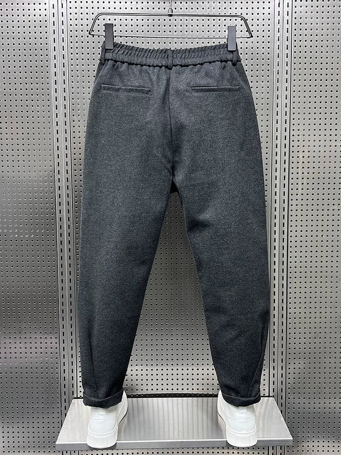 Men's Elegant Melange Trousers | Long