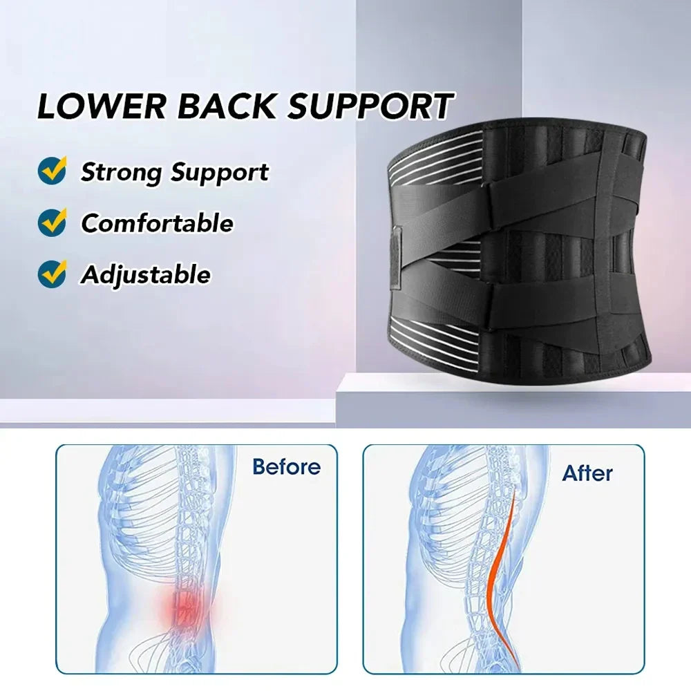 360° Lumbar Support Back Belt | Memory Aluminum & Steel Springs | Breathable & Discreet Under Clothing