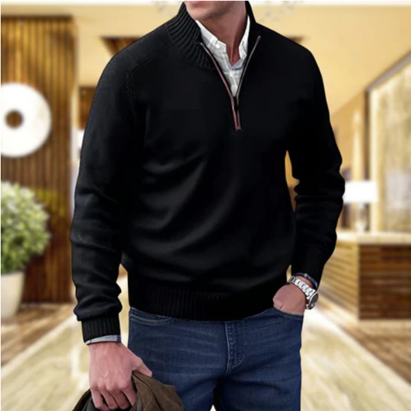 Elegant Pullover with Zipper