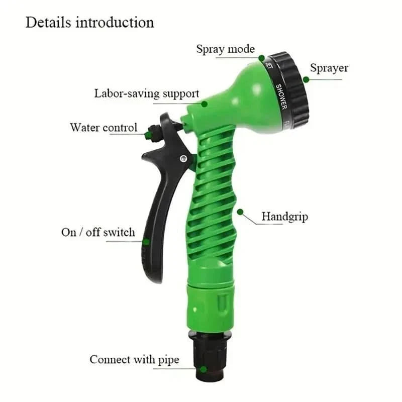 Expandable High-Pressure Garden and Car Wash Hose