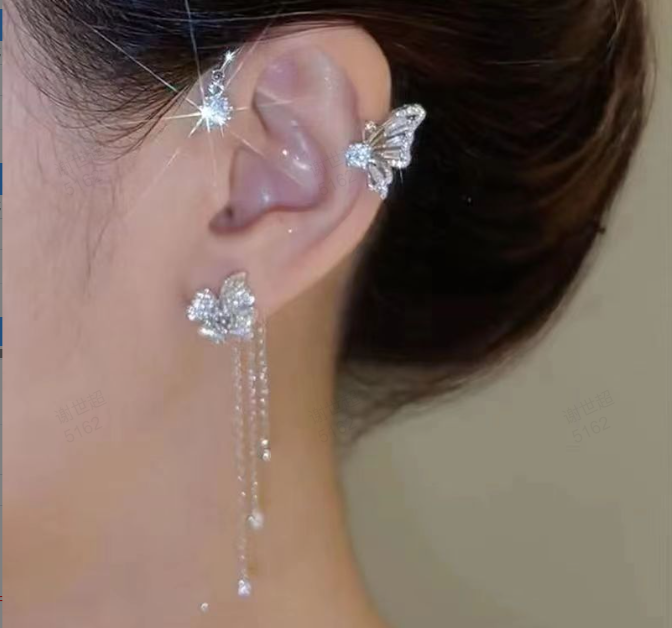 Statement Earrings | Butterfly Design | Sparkling Zirconia