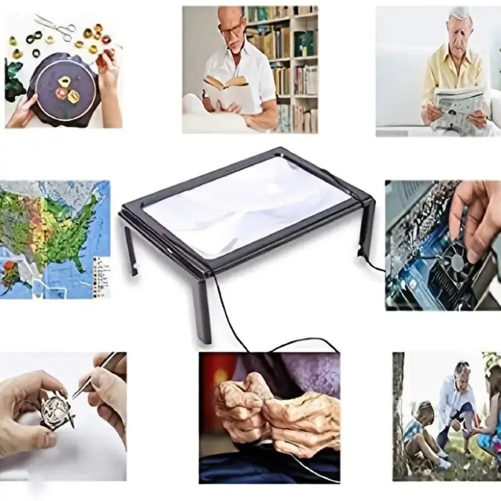 Foldable 3x Magnifying Glass with LED Light for Clear and Comfortable Reading