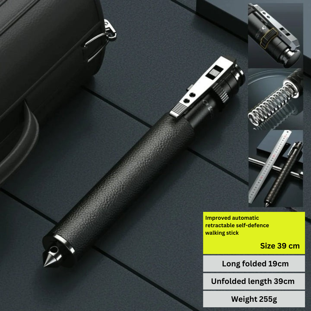 Self-Defense Walking Stick with Anti-Slip Grip and Automatic Features