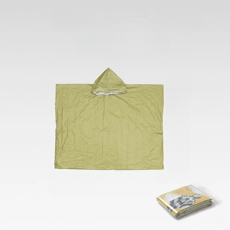 Reusable Emergency Rain Poncho with Hood for Outdoor Protection