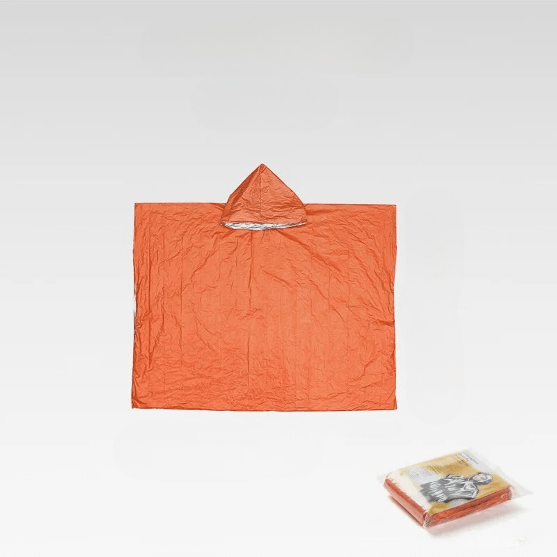 Reusable Emergency Rain Poncho with Hood for Outdoor Protection