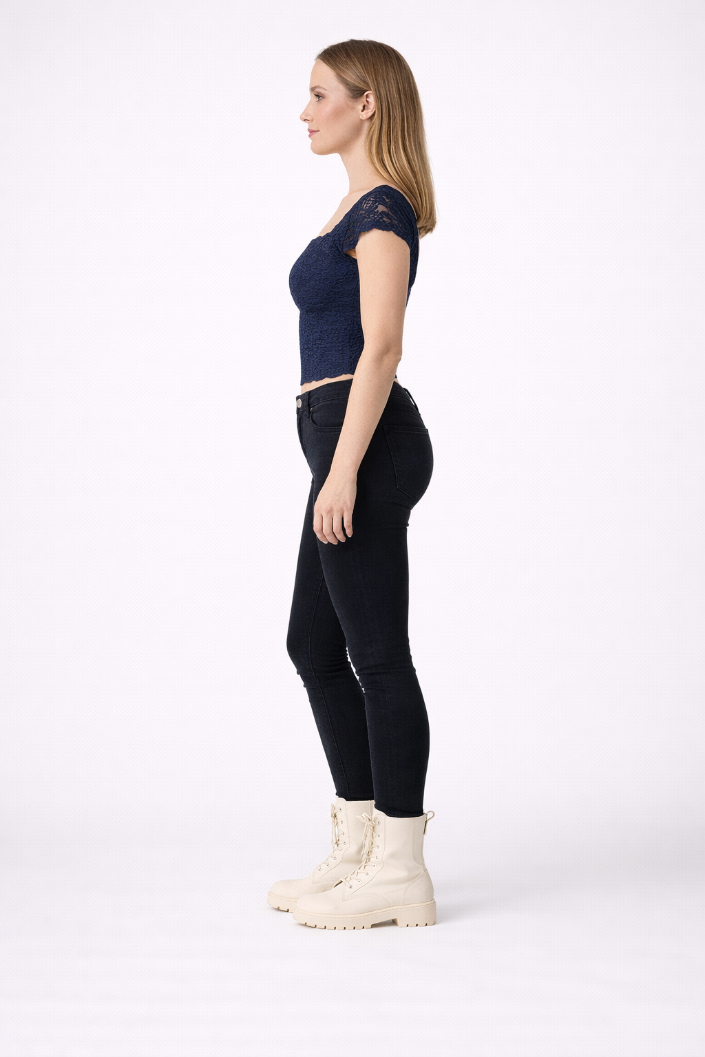 Women's Lace Detail Short Sleeve Top