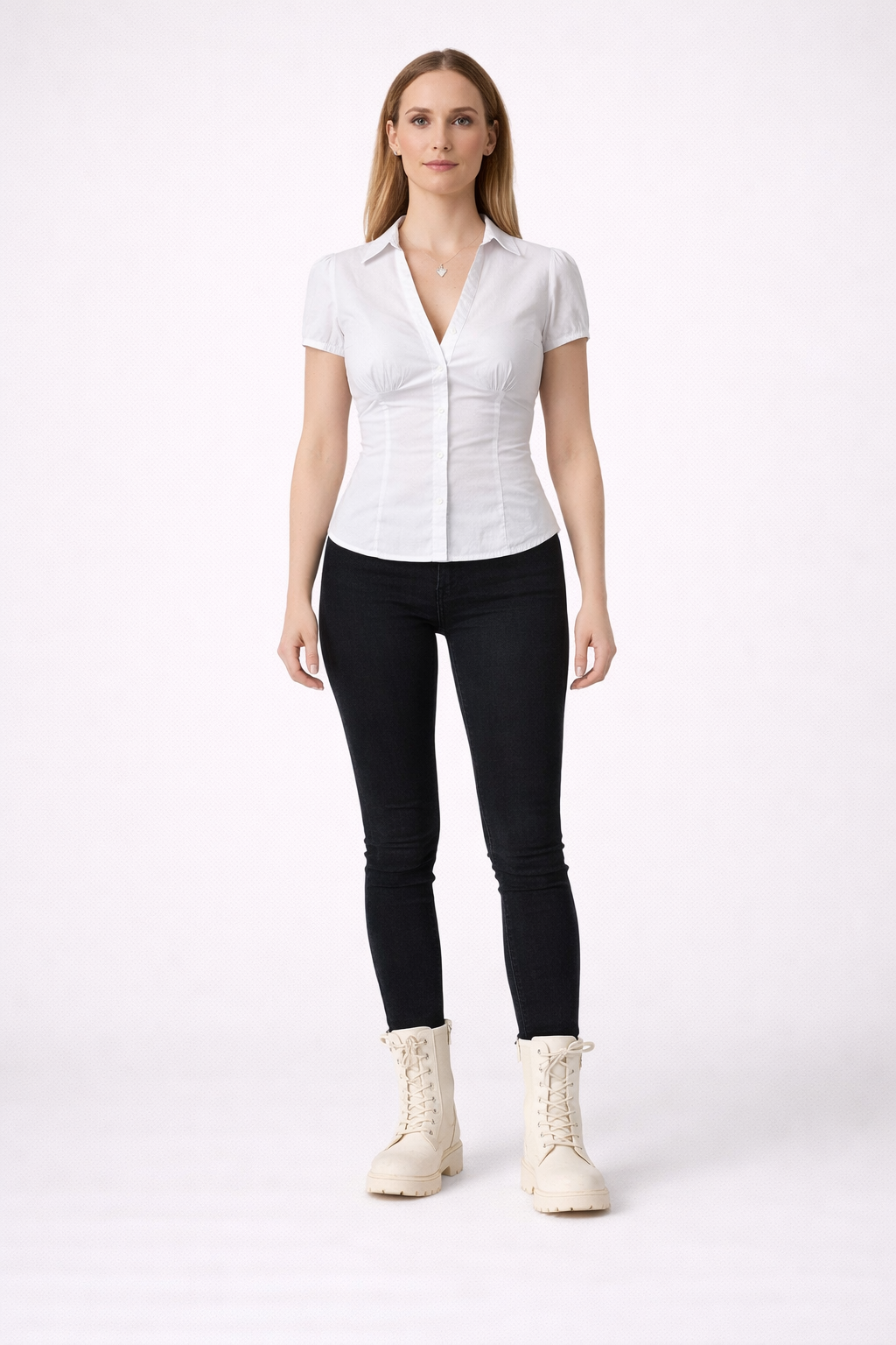 Women's Slim Fit V-Neck Shirt