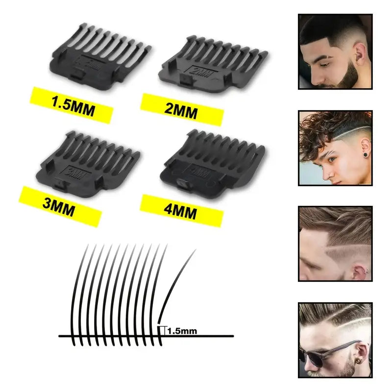 3-Piece Professional Hair and Beard Grooming Set for Men, Wireless Trimmers with LED Display, USB Rechargeable